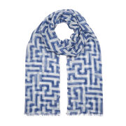 Anni Albers indigo Meander scarf