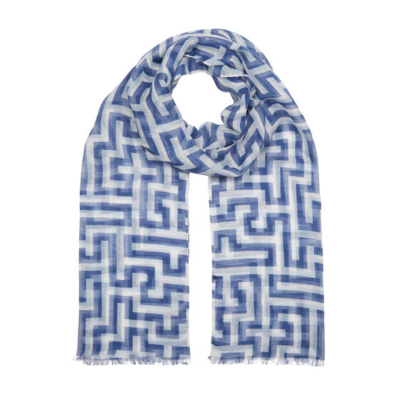 Anni Albers indigo Meander scarf