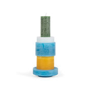 Yellow and blue candle stack