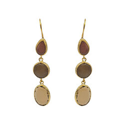 Trio of stones drop earrings