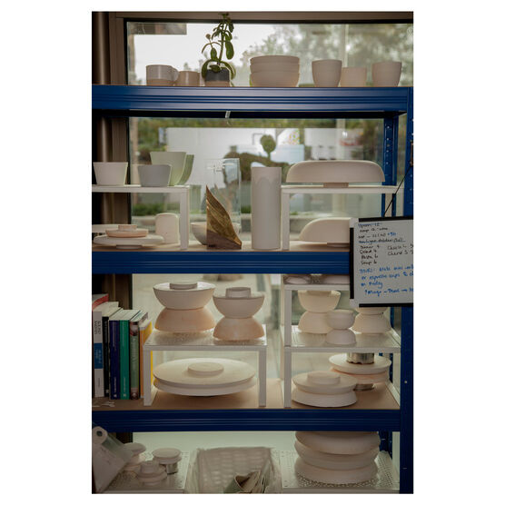 Blue ceramic espresso cup