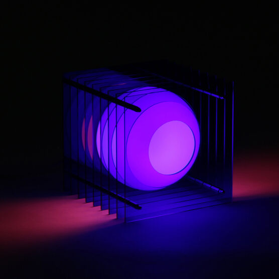 Lop small square blue lamp