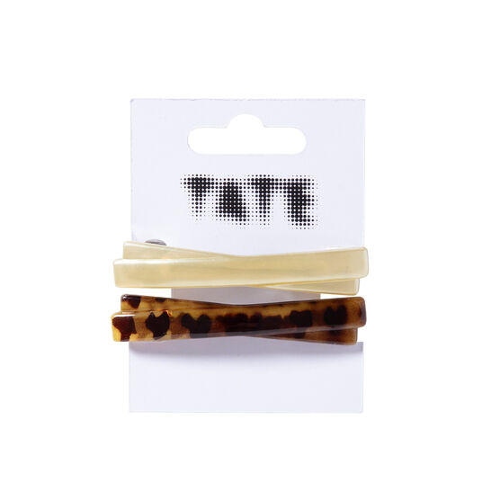 Pearl and tortoise barrette hair clips