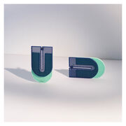 Blue U-shaped earrings