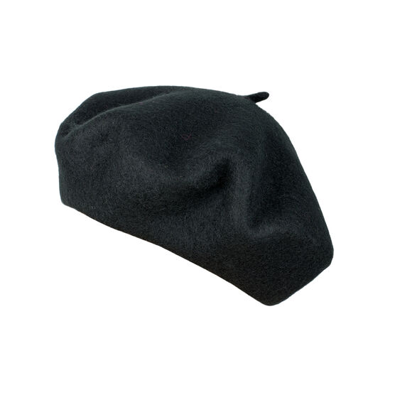 Black wool beret