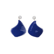 Blue Helix 3D printed earrings