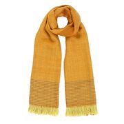 Ochre hand woven wool scarf