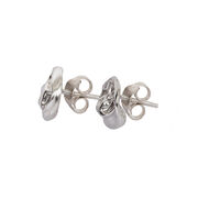 Contour silver stud earrings