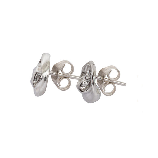 Contour silver stud earrings