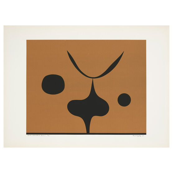 Paule Vézelay, Black Silhouettes on Brown, 1976 limited edition
