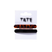 Black and tortoiseshell barrette hair clips