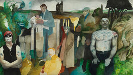 Edward Burra: Landscape, Cornwall, with Figures and Tin Mine