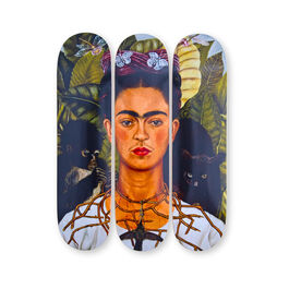 Frida Kahlo Self Portrait With Thorn Necklace skateboard triptych