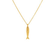 Lucky Fish charm gold necklace