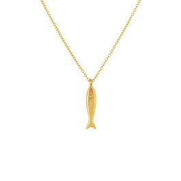 Lucky Fish charm gold necklace
