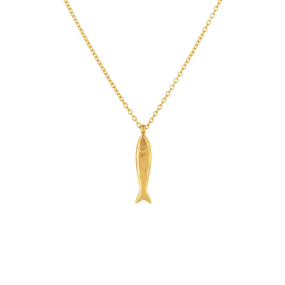 Lucky Fish charm gold necklace