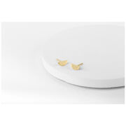 Gold semi circle stud earrings