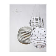 Silver paper globe decorations
