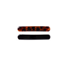 Black and tortoiseshell barrette hair clips