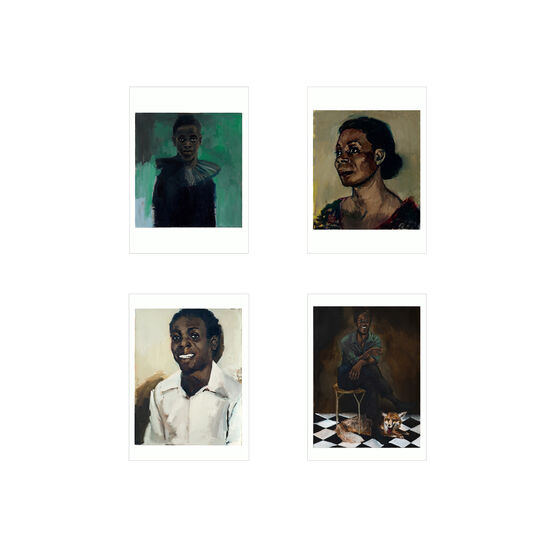 Set of four Lynette Yiadom-Boakye's artwork postcards