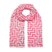 Anni Albers pink Meander scarf