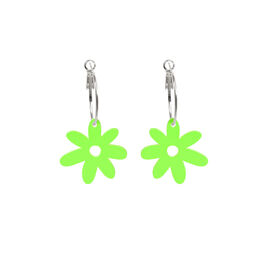 Flower Power lime hoop earrings