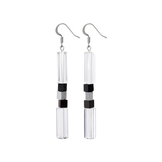 Monochrome glass drop earrings