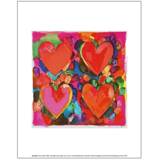 Jim Dine Four Hearts (unframed print)