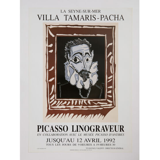 Picasso Linograveur 1992 rare vintage poster