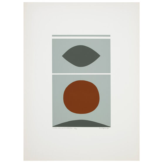 Paule Vézelay, A Circle, A Form and Two White Lines, 1970