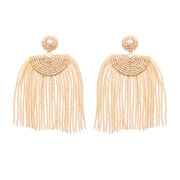 Kifungo short cream tassel earrings
