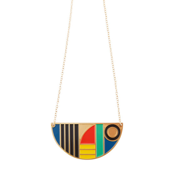 Tom Pigeon semi-circle enamel necklace