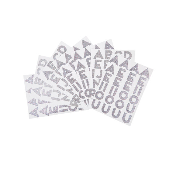 Large glitter alphabet stickers