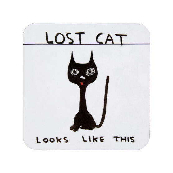 David Shrigley Lost Cat coaster