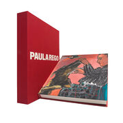 Red clothbound case with hardback exhibition book