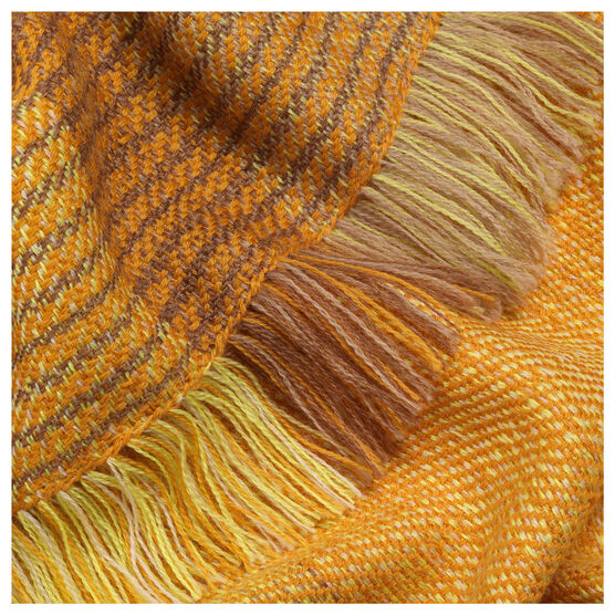 Ochre hand woven wool scarf