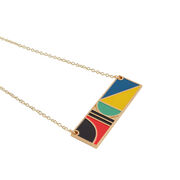 Tom Pigeon rectangle enamel necklace