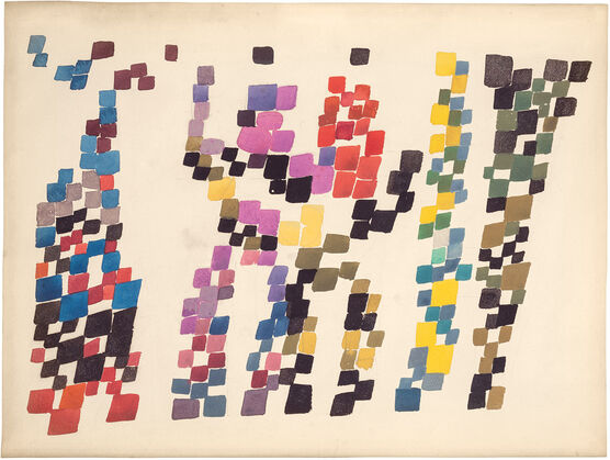 Sophie Taeuber-Arp: Quadrangular Strokes Evoking Group of Figures