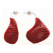 Red Helix 3D printed earrings