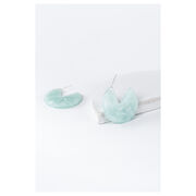 Mint coloured eco-resin curved earrings