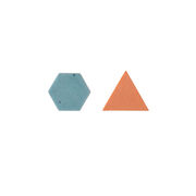 Hexagon and triangle stud earrings