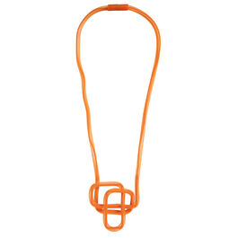 Orange mesh geometric long necklace