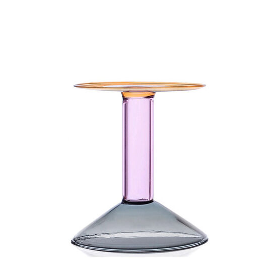 Glass candle holder amber