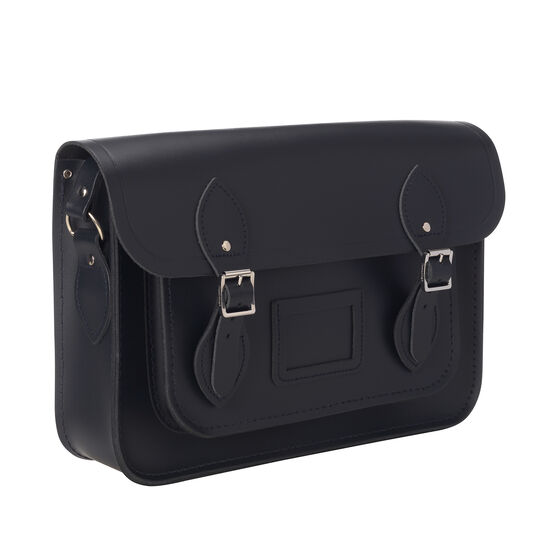 Navy leather Cambridge satchel