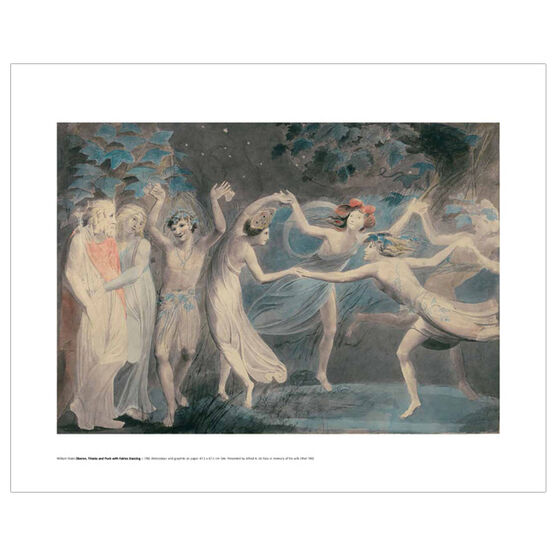 William Blake Oberon, Titania and Puck (mini print)