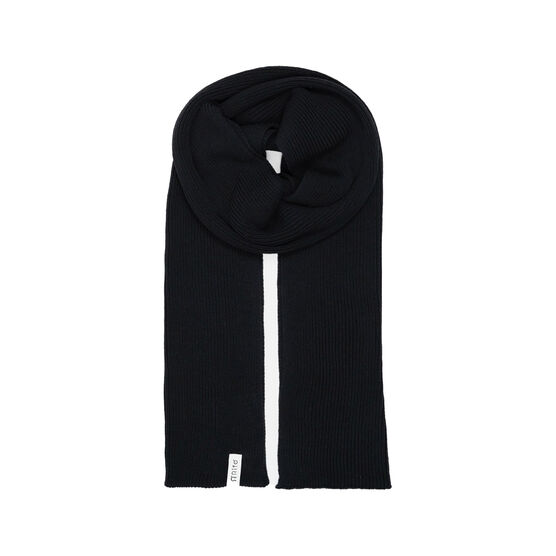 Black recycled cotton rib knit scarf | Accessories | Tate Shop | Tate