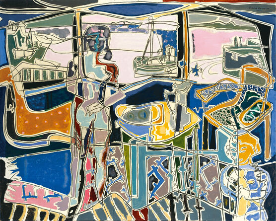 Patrick Heron: Harbour Window with Two Figures
