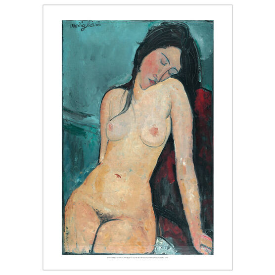 Modigliani Reclining nude on a white cushion (poster)