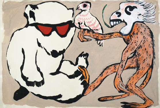 Paula Rego: Red Monkey Offers Bear a Poisoned Dove