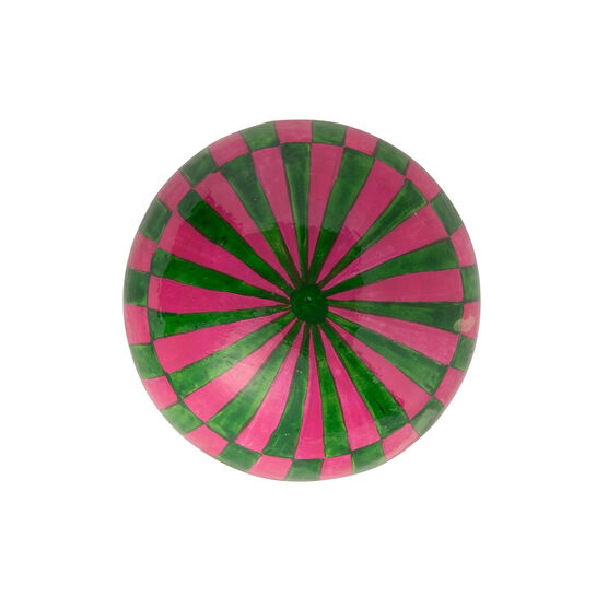 Handpainted green & pink bauble